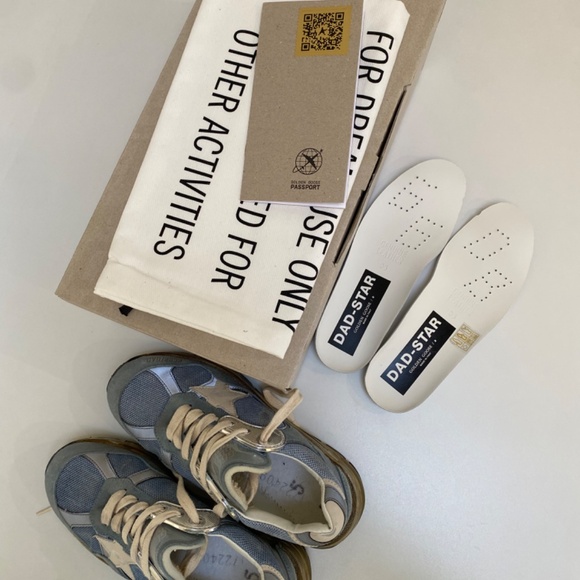 Golden Goose Dad Star Running Sneaker in Blue/Gray/Silver sz 35 New in Box - Picture 8 of 10